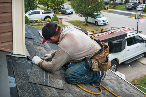 Professional Gutter Installation technician working in Manville, NJ